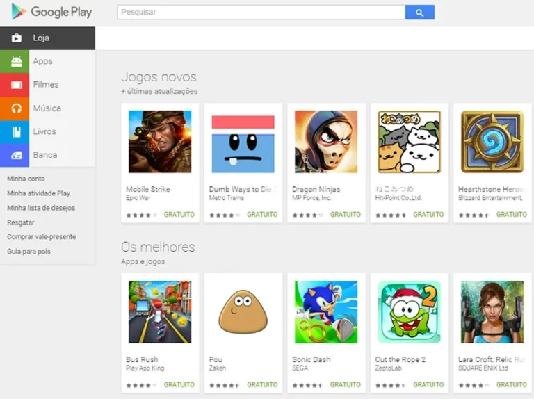 jogos do Google para Celular
